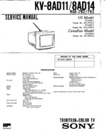 Sony KV8AD14 OEM Service