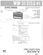 SONY WM-31SS OEM Service